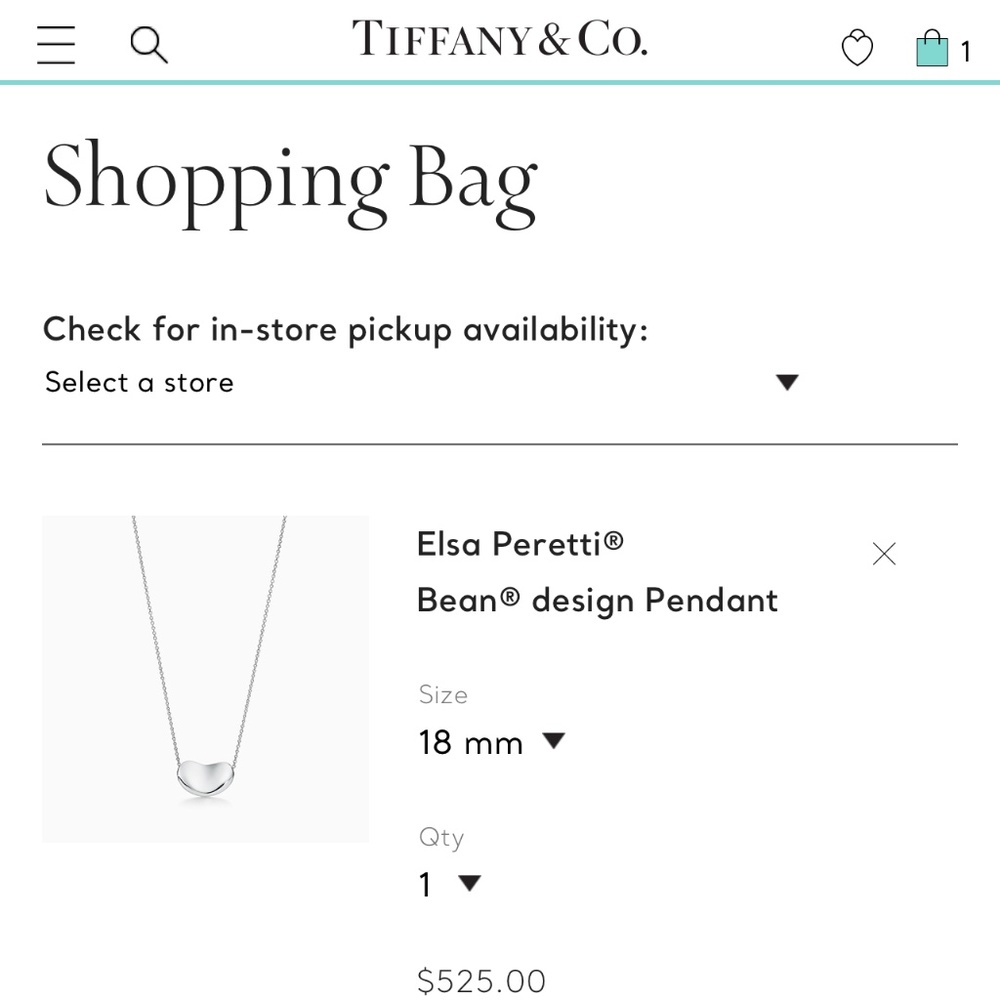 Tiffany & Co Elsa Peretti's Bean Necklace 18 mm- Authentic - Picture 9 of 9